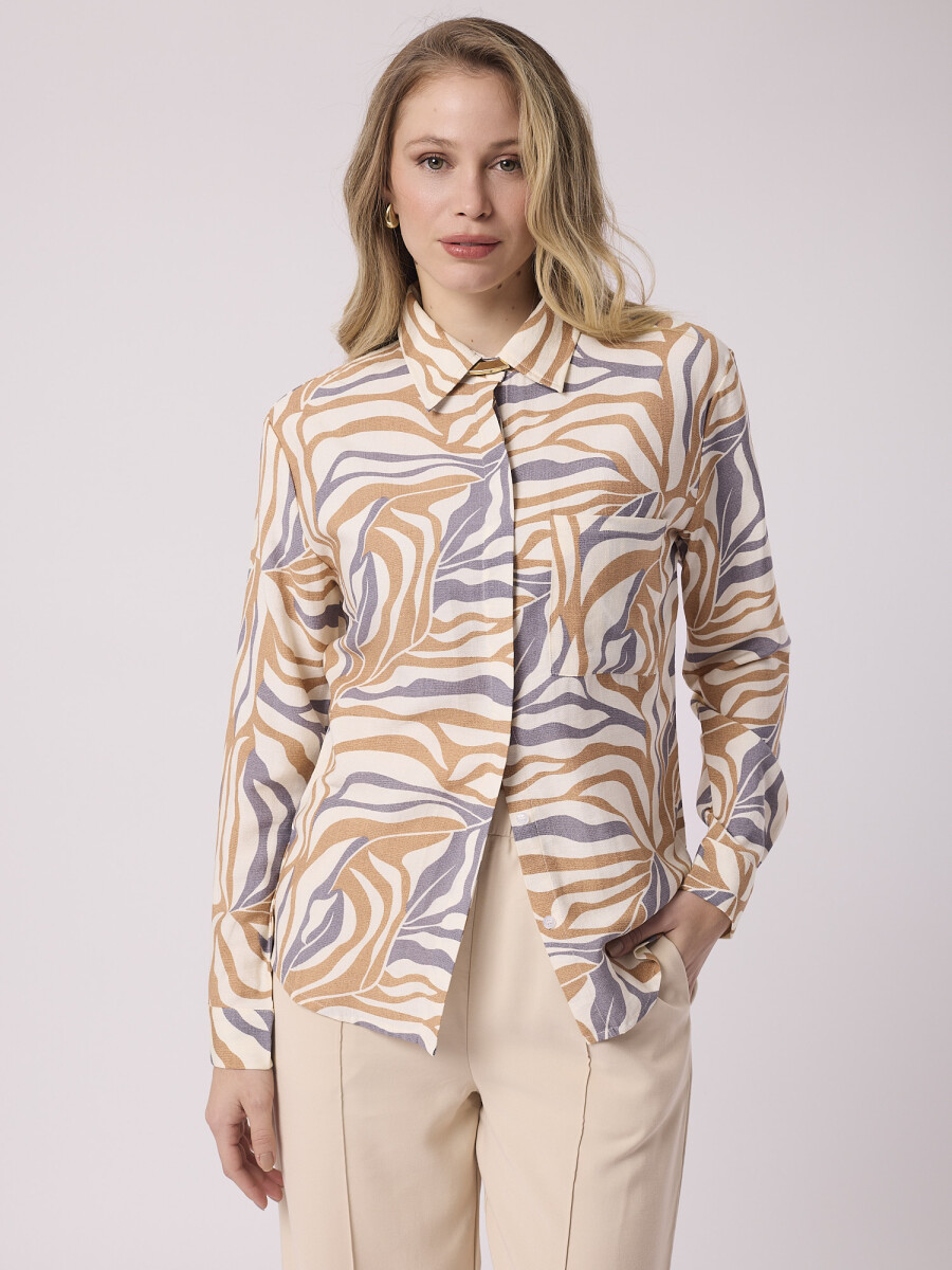 Camisa estampada - beige 