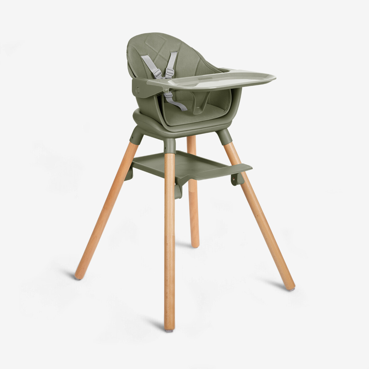 Silla de comer WOODY 6 en 1 KIKKABOO green army 