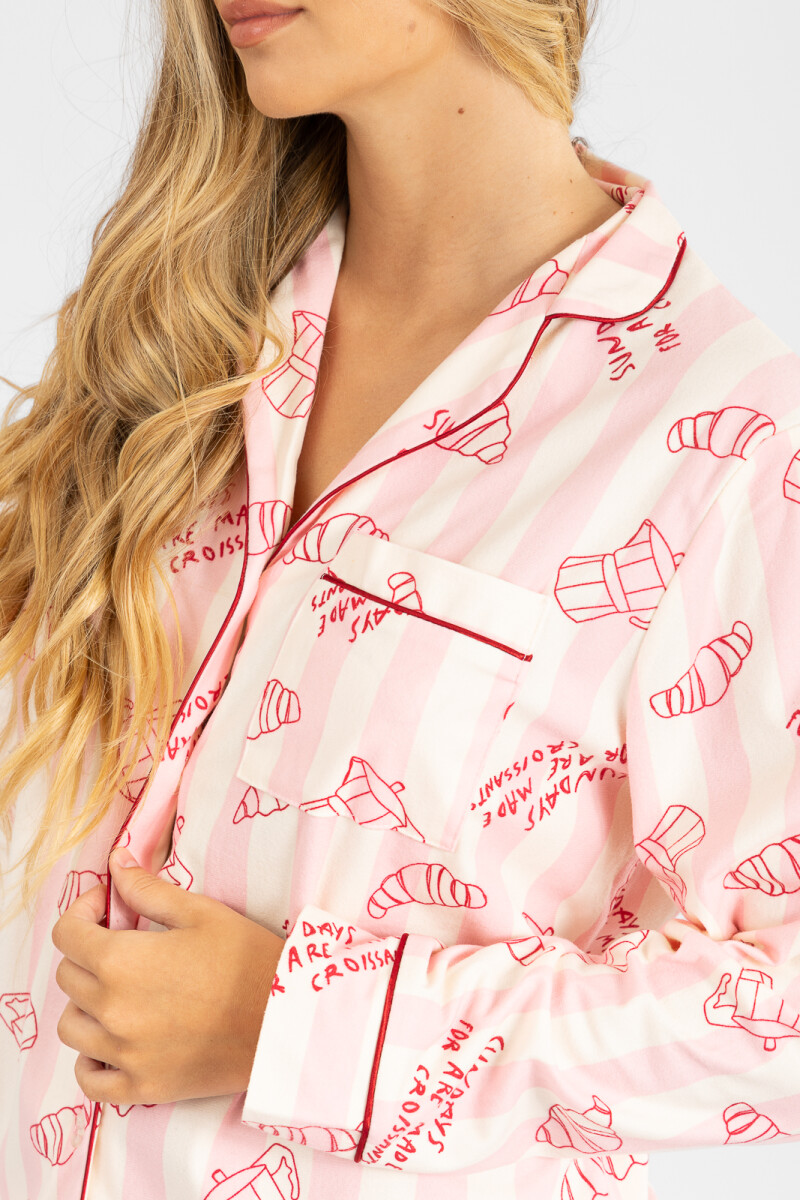 Pijama flannel fleece lucky girl Rosado
