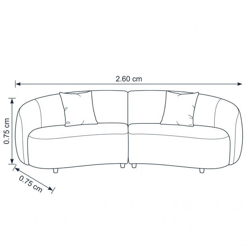 SOFA 4 PUESTOS 2PZS CURVED MARRÓN 400738 Unica