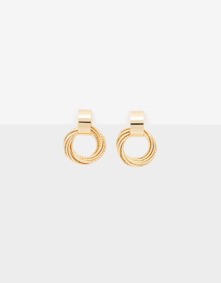 Aros Colgantes Cortos Re Isa Aros Colgantes Arandela - Dorado