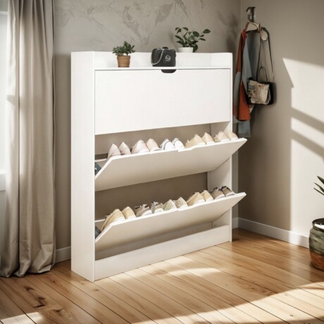 Zapatero Organizador Vertical De 3 Estantes Blanco