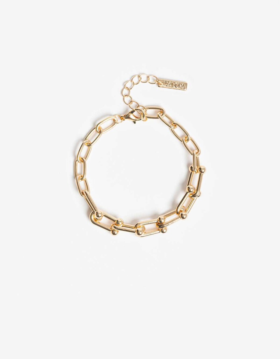 Pulsera Flexible Metal Eslabones - Dorado 