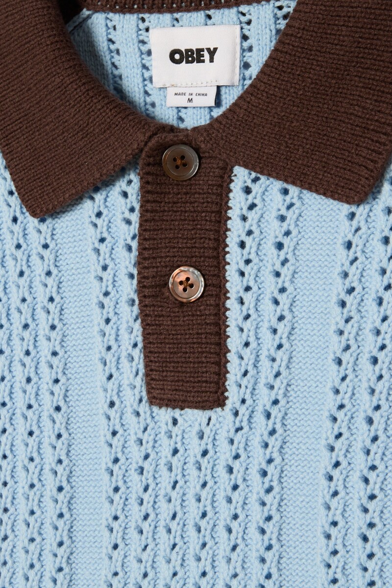 OBEY ABEL POLO SWEATER Celeste
