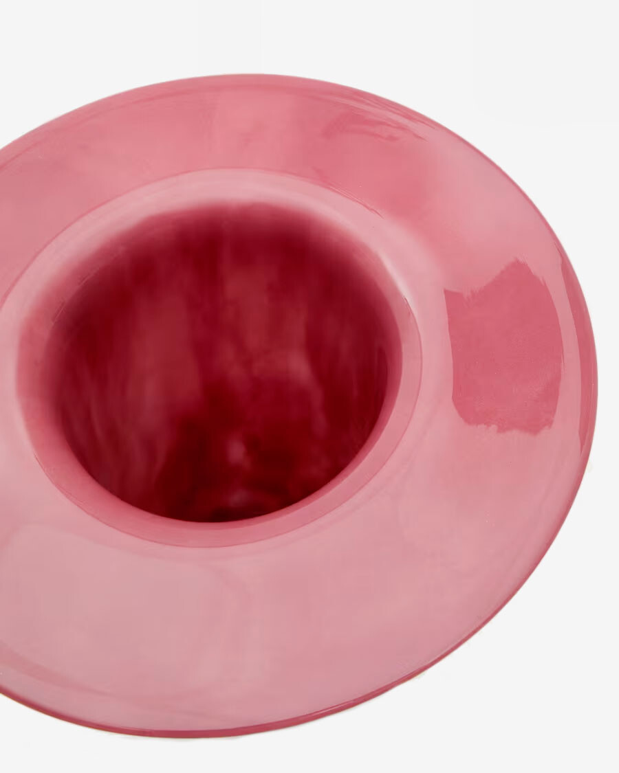 Jarrón Kelse de vidrio rosa 28 cm Jarrón Kelse de vidrio rosa 28 cm