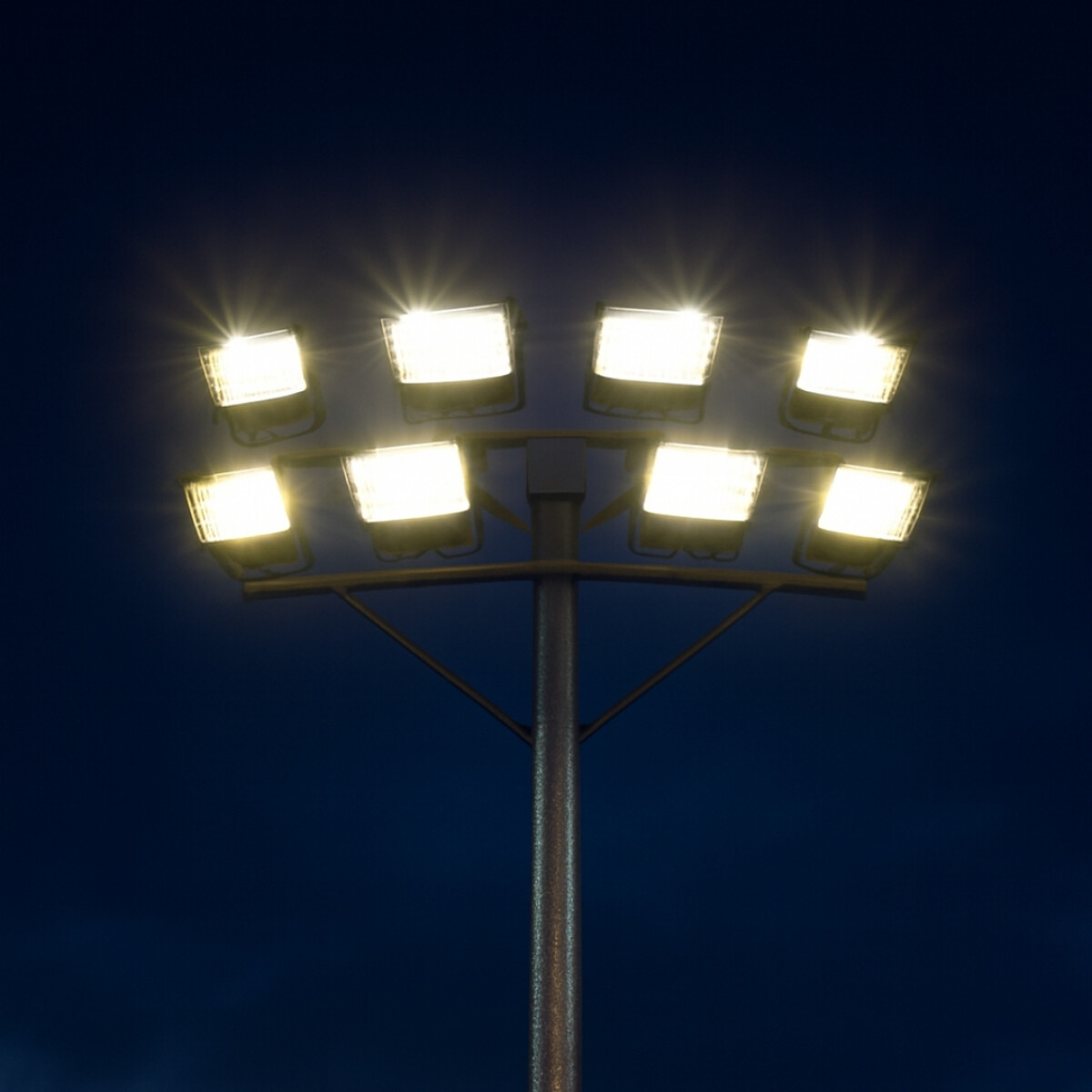 Columna Deportiva con Rack para 8 Focos 12mt 