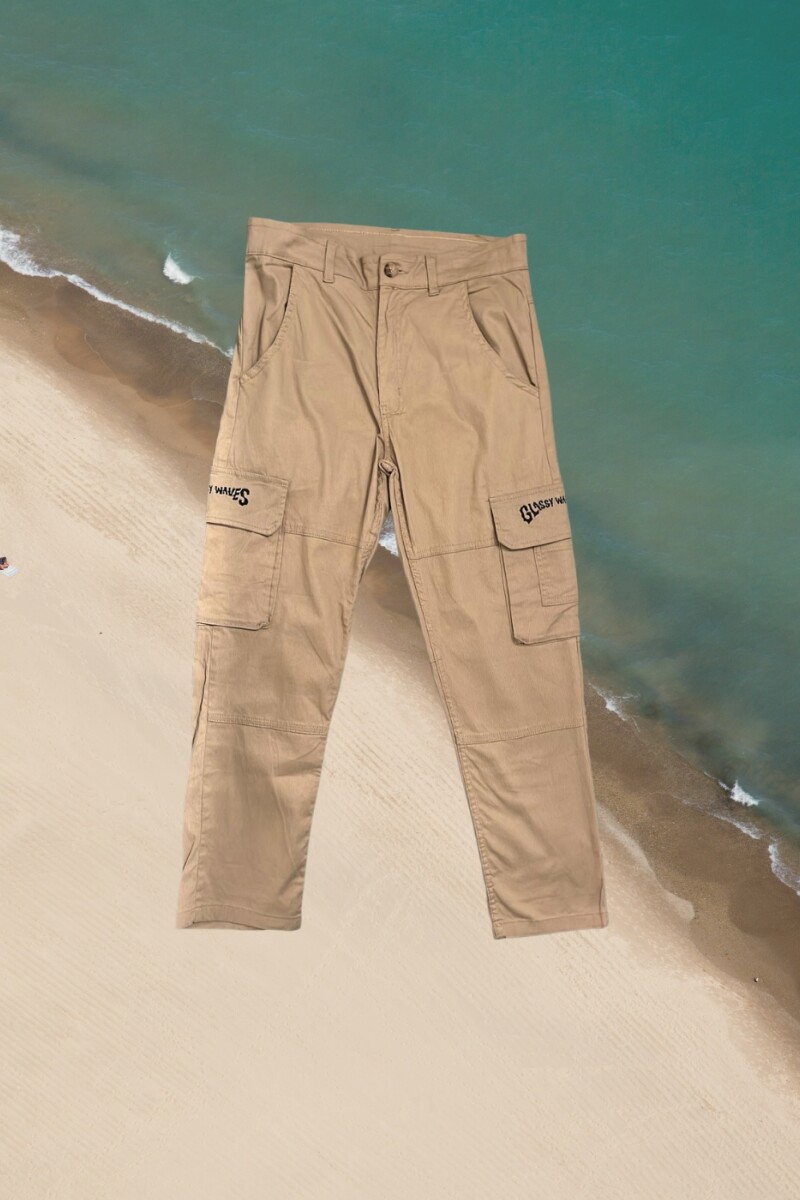 Pantalón Cargo Pana / Beige U