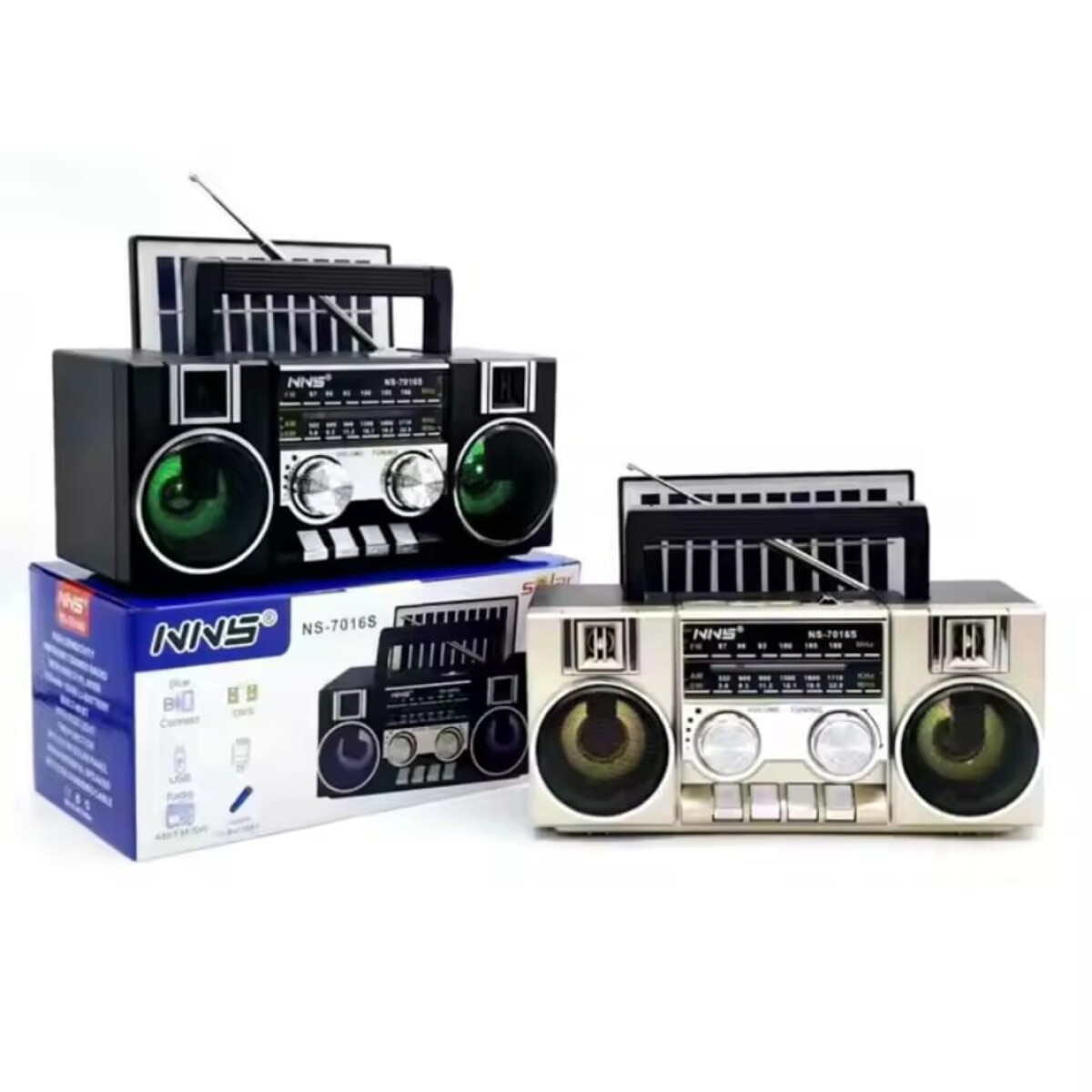 Radio Mk155Bt Estilo Grabadora Bluetooth Luces Led Ub 