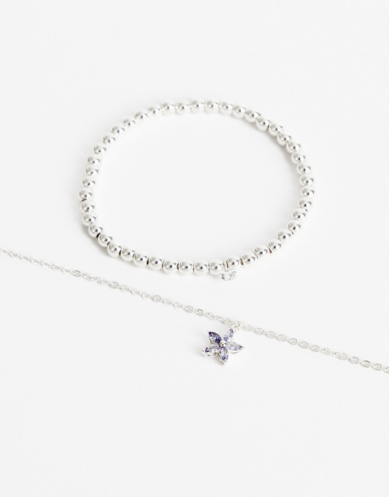 Pulseras Flexibles Sets Cubic zirconia Set De Pulseras Flexibles Cubic Plateado - Plateado