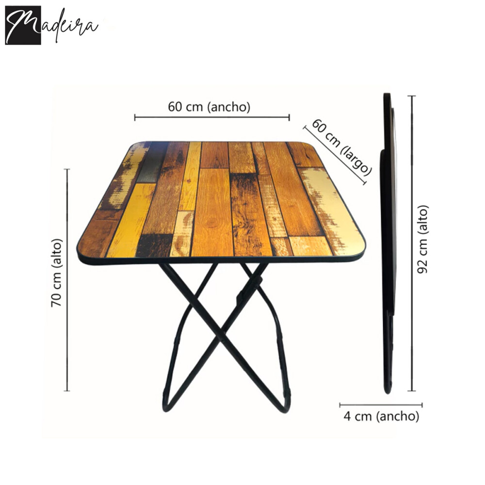 Juego de balcón terraza mesa cuadrada con 2 sillas Juego de balcón terraza mesa cuadrada con 2 sillas