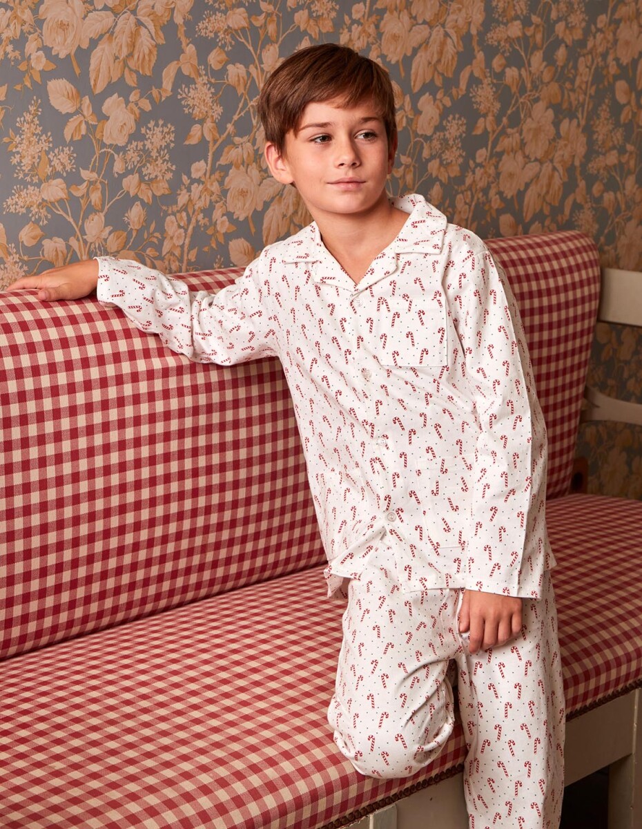 Pijama Estampado Elefantes - Blanco Roto 