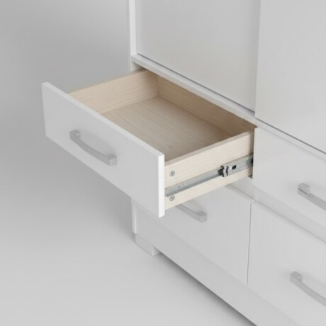 ROPERO 2 PUERTAS CORREDIZAS 4 CAJONES GUARDARROPA ARMARIO PLACARD CLOSET BLANCO