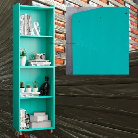 Biblioteca Repisa Multiusos con Estantes Color Turquesa - OUTLET Biblioteca Repisa Multiusos con Estantes Color Turquesa - OUTLET