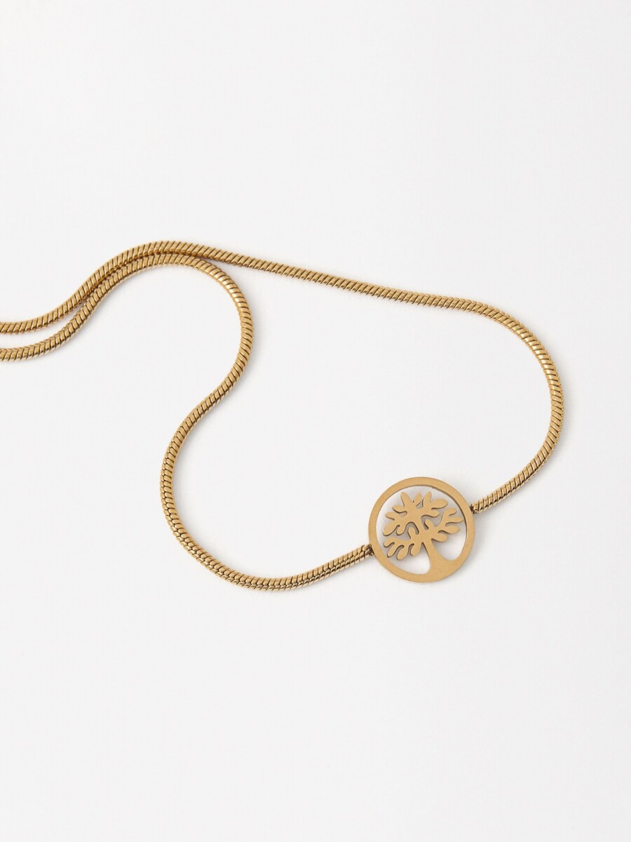 Pulsera Ajustable Árbol - Acero Inoxidable dorado