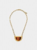 Collar Corto Con Colgante Efecto Piedra marron