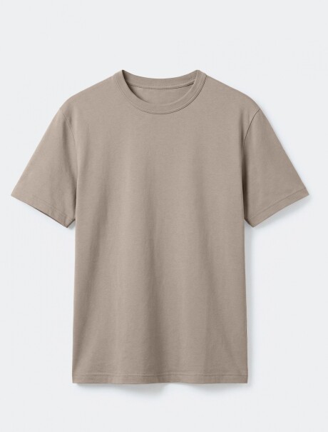 CAMISETA BÁSICA UNISSEX REGULAR WORLD BEIGE