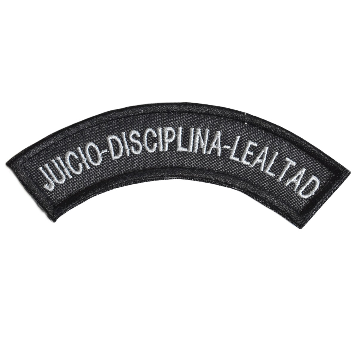 Parche bordado de brazo - JUICIO DISCIPLINA LEALTAD - Gris 