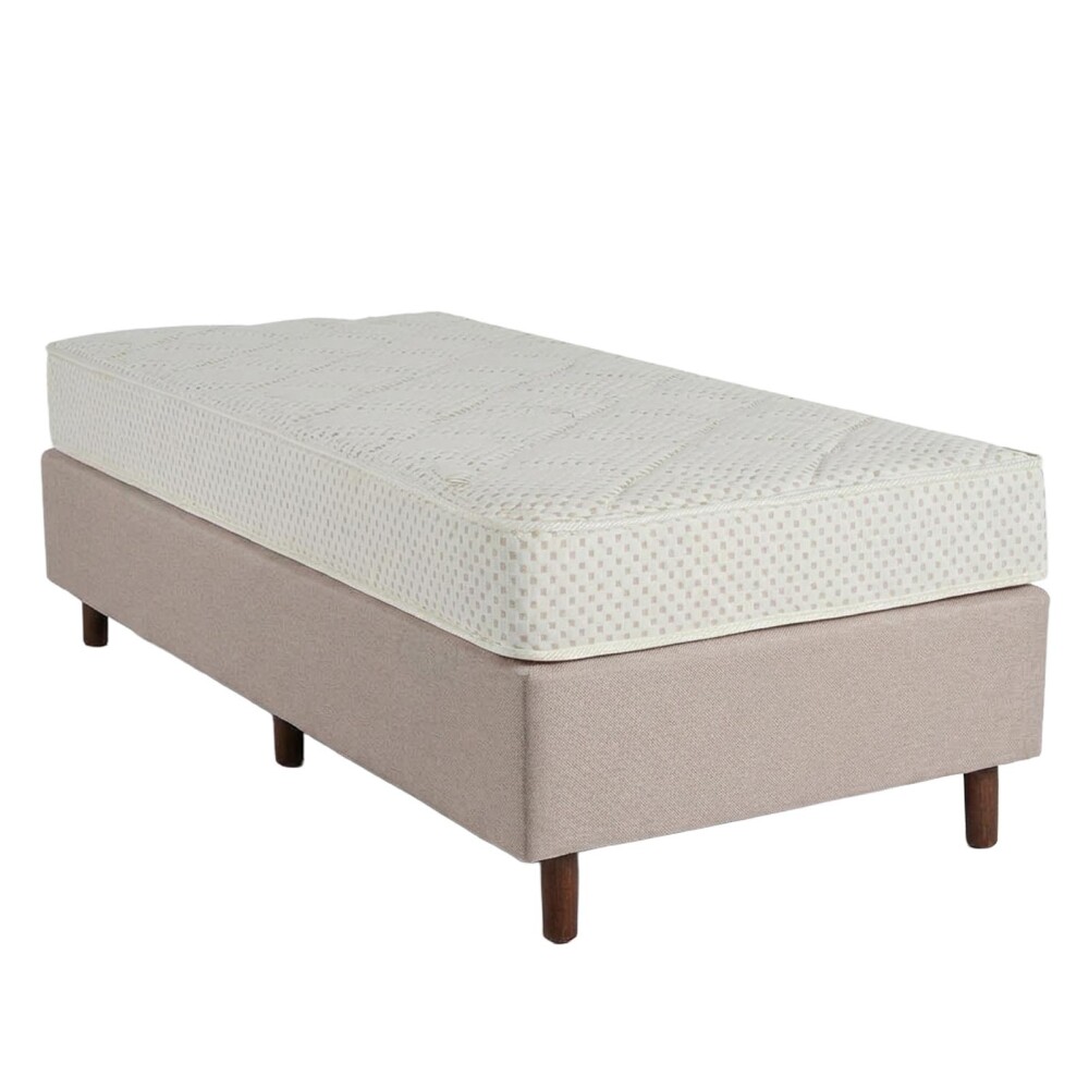 SOMMIER 1 PLAZA Y MEDIA ESPUMA ALTA DENSIDAD IVORY 20CM ALTURA
