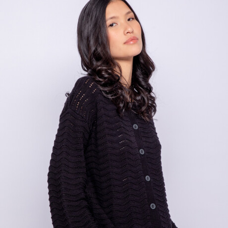 CARDIGAN FLEMING SOLID Negro