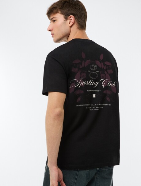 CAMISETA MANGA CORTA CON ESTAMPA NEGRO