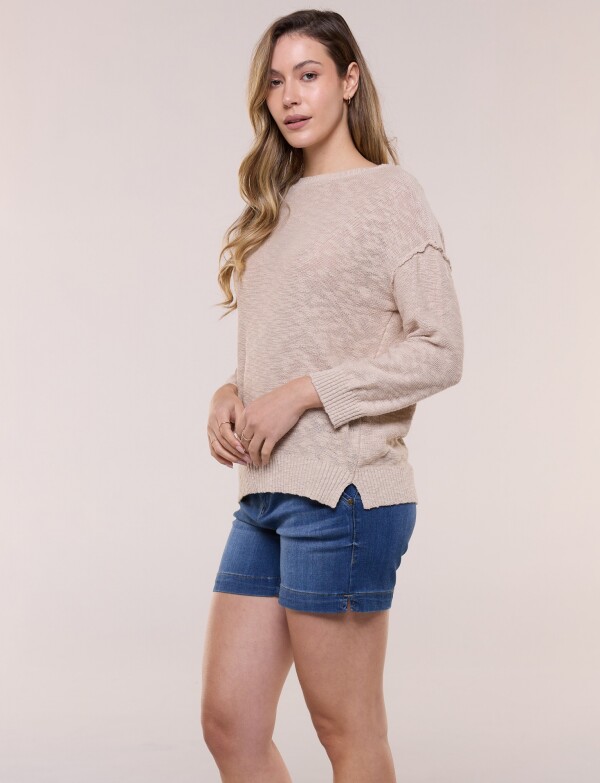 Buzo Algodón Textura BEIGE