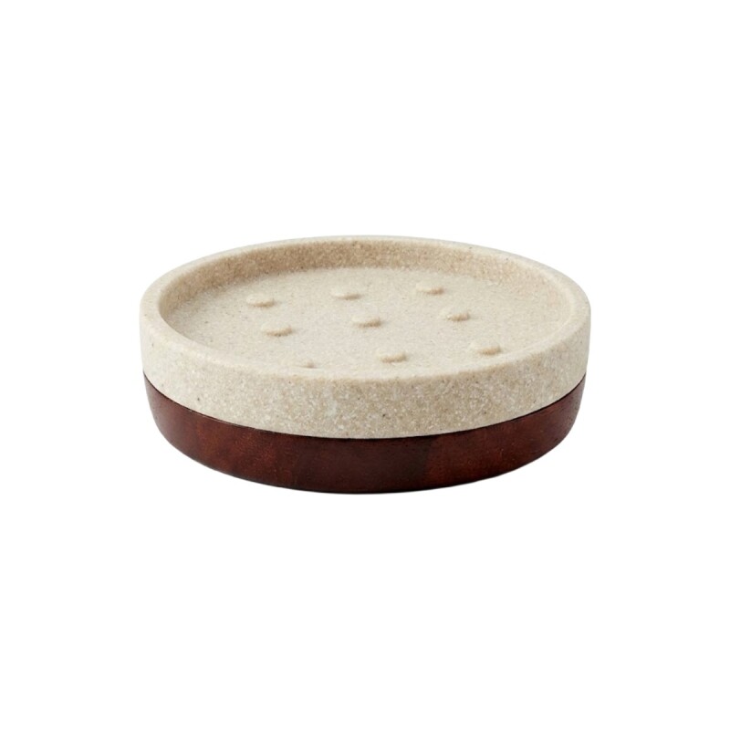 JABONERA MADERA RED MARRON/CERAMICA Unica