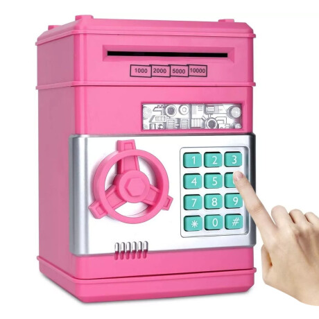 Alcancia Infantil Caja Fuerte Apertura Con Codigo Seguridad Rosa