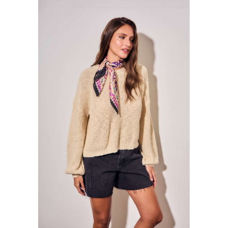 Sweater Bouclé Texturado Beige