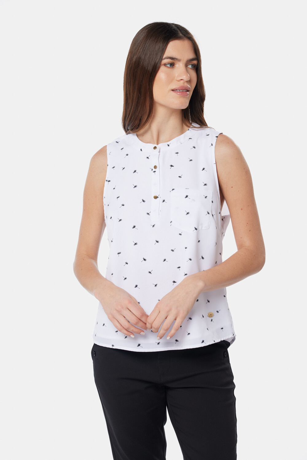 BLUSA MUSCULOSA CON BOTONES Flores