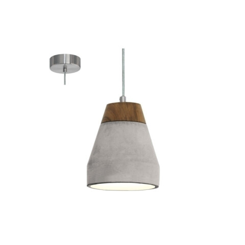 Lámpara colgante símil concreto gris madera TAREGA EG0296