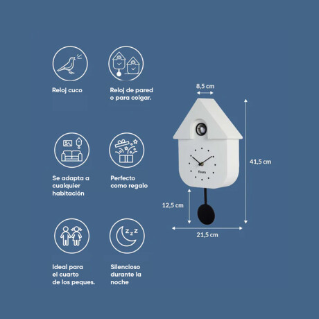 Reloj Cuco casita Blanco con dial Sc