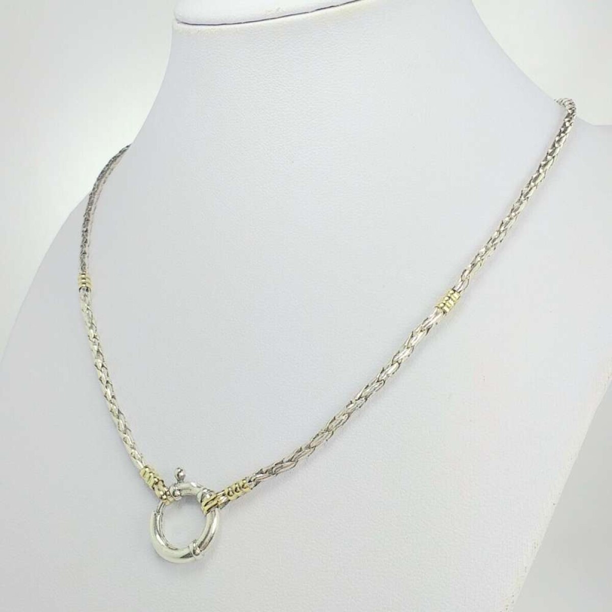 Cadena De Plata 925 Con Doublé En Oro 18Ktes Y Cierre Marinero - Modelo Espiga 