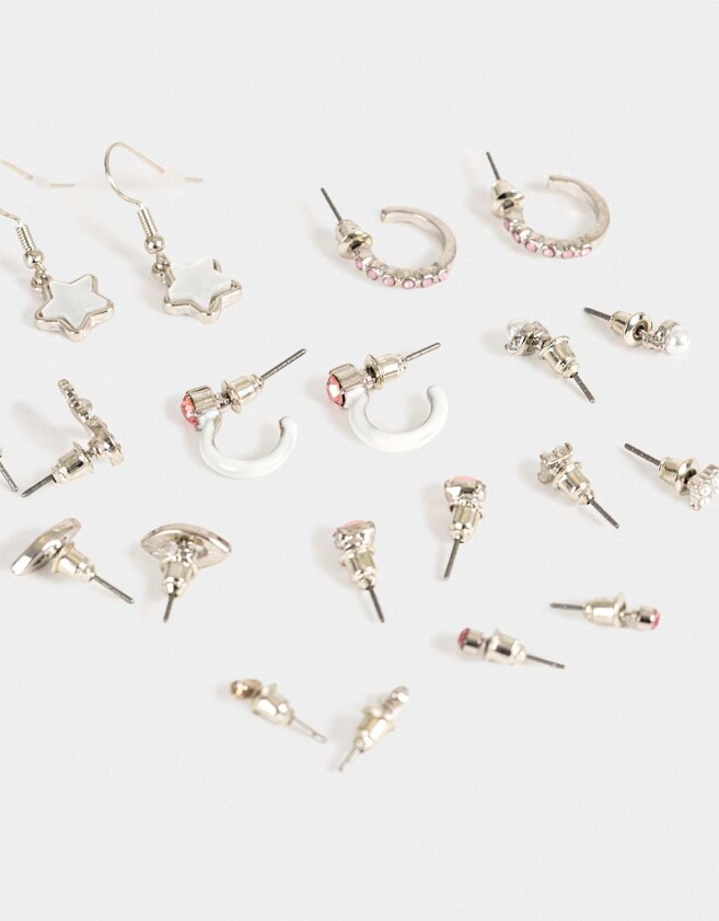 Aros Sets Strass Sets De Aros - Plateado