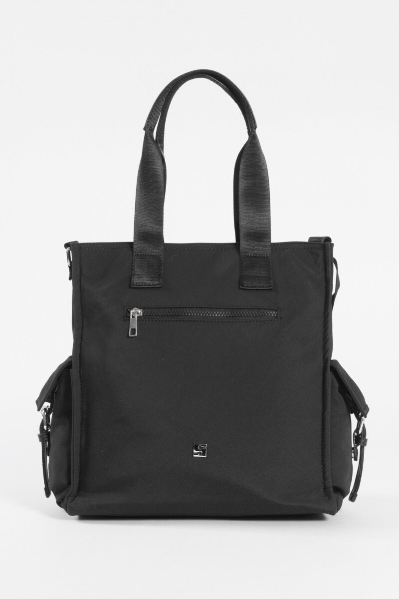 Bolso con dos bolsillos de tela negro