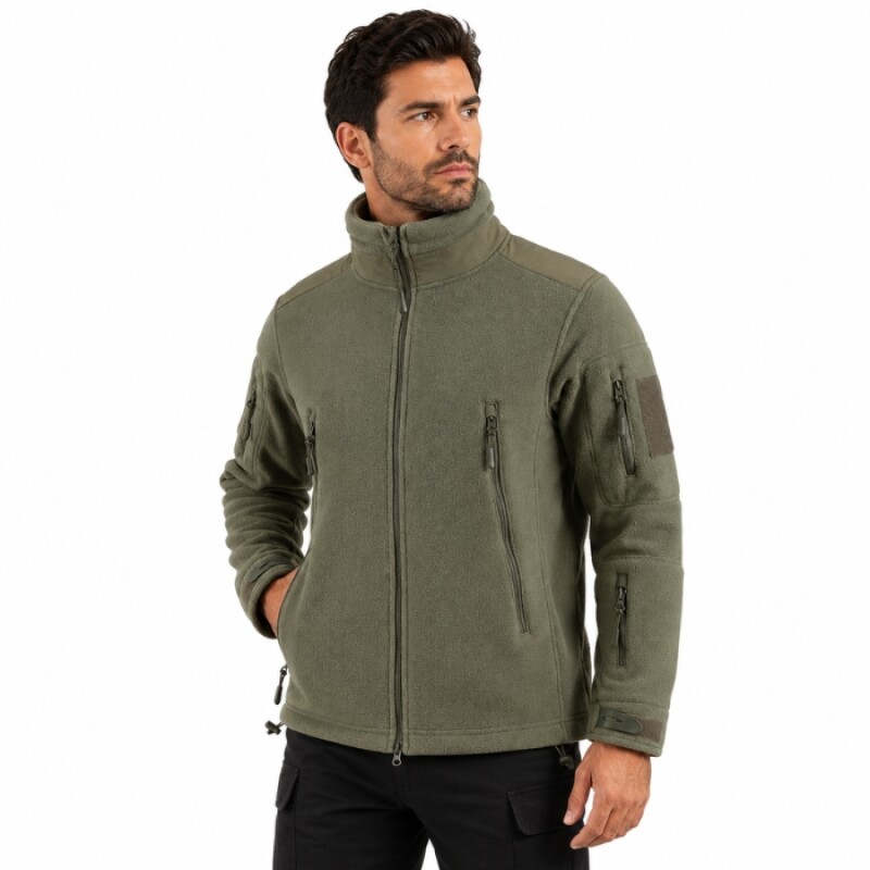 Campera Polar Táctica Verde