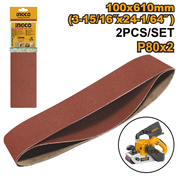 LIJA SET 2 LIJAS EN BANDA P LIJADORA INDUST PBS12001 INGCO G80 100X610MM LIJA SET 2 LIJAS EN BANDA P LIJADORA INDUST PBS12001 INGCO G80 100X610MM