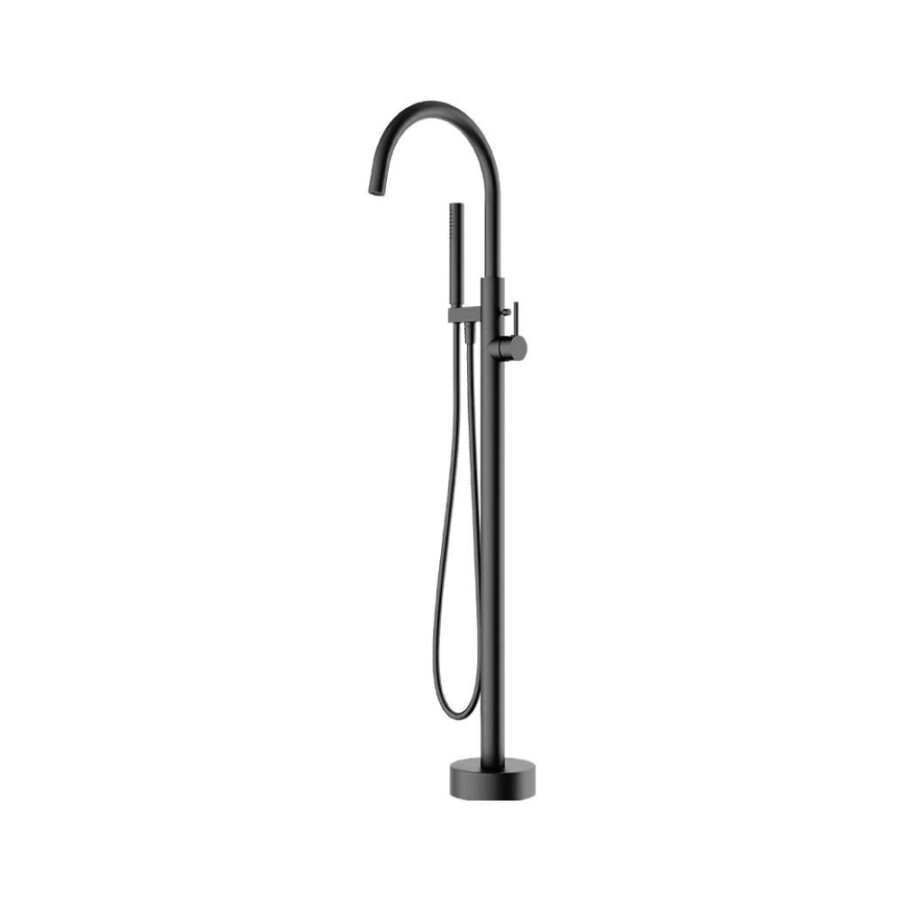 Grifería de Bañera al Piso Curvo GunMetal Línea Tisza Grifería de Bañera al Piso Curvo GunMetal Línea Tisza