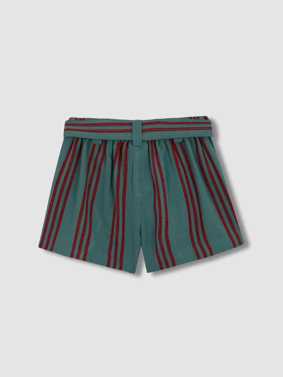 Pantalon Corto Rayas Verde Nuevo