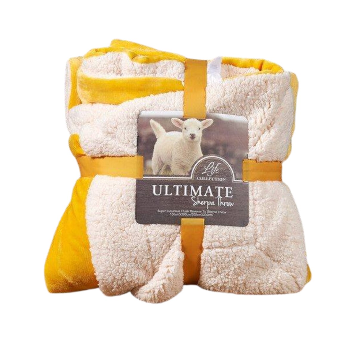 Frazada Polar 2 Plazas Corderito Ultimate Sherpa Throw - AMARILLO 