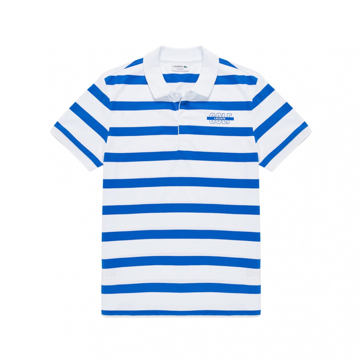 Remera Lacoste Polo Rayado Active - White & Blue - White & Blue 