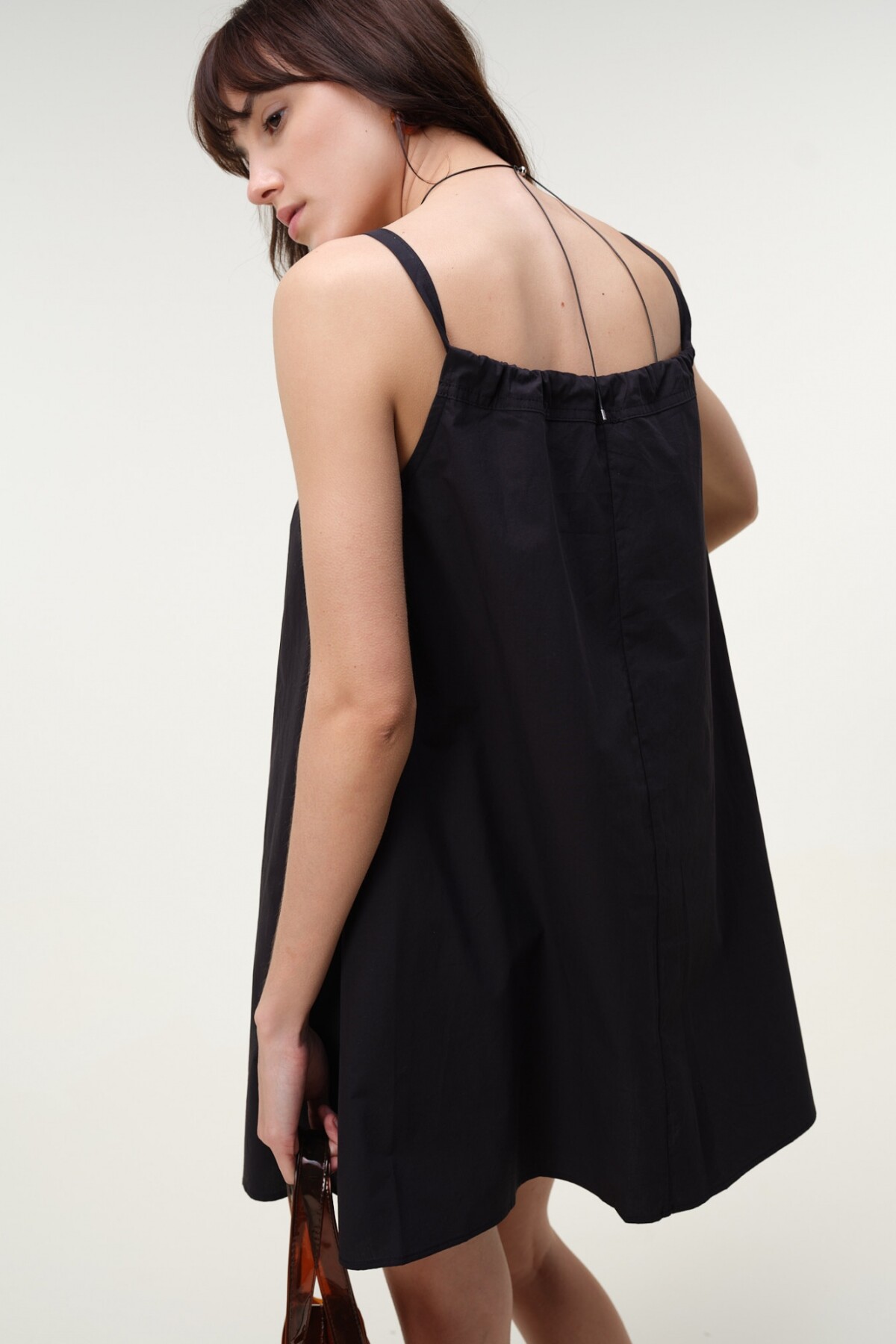 Vestido Corto Popelina Negro