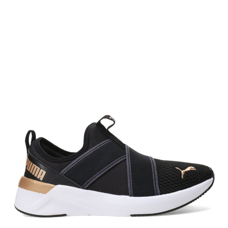 Championes de Mujer Puma Softride Harli Slip On Negro - Dorado - Blanco