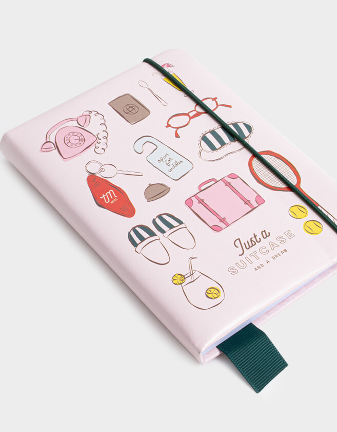 Anotadores Cuadernos y Memos PU Cuaderno A6 Just A Suitcase - Rosa Claro