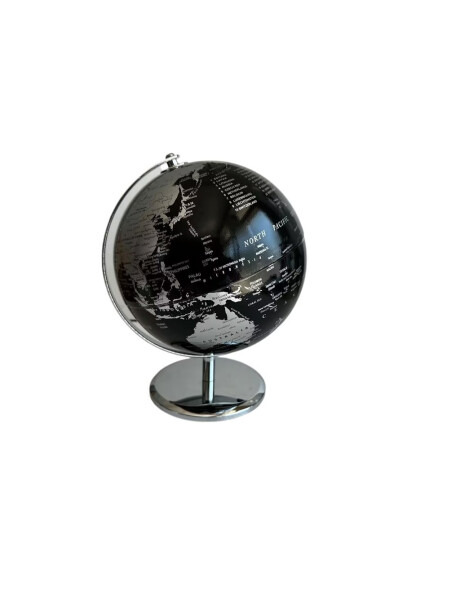 GLOBO TERRAQUEO 20x26.5CM HIERRO PLADEADO/NEGRO GLOBO TERRAQUEO 20x26.5CM HIERRO PLADEADO/NEGRO
