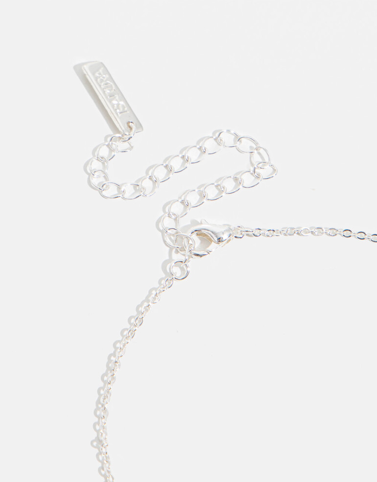 Bijouterie Set Strass Set De Collar Y Aros Pasantes - Plateado Rodio