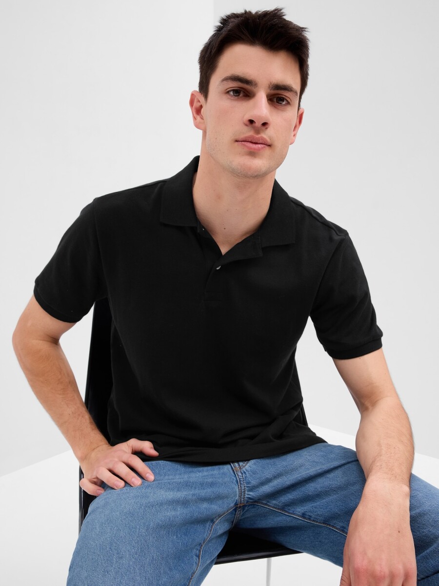 V-STRETCH PIQUE POLO - SOLID - TRUE BLACK V2 