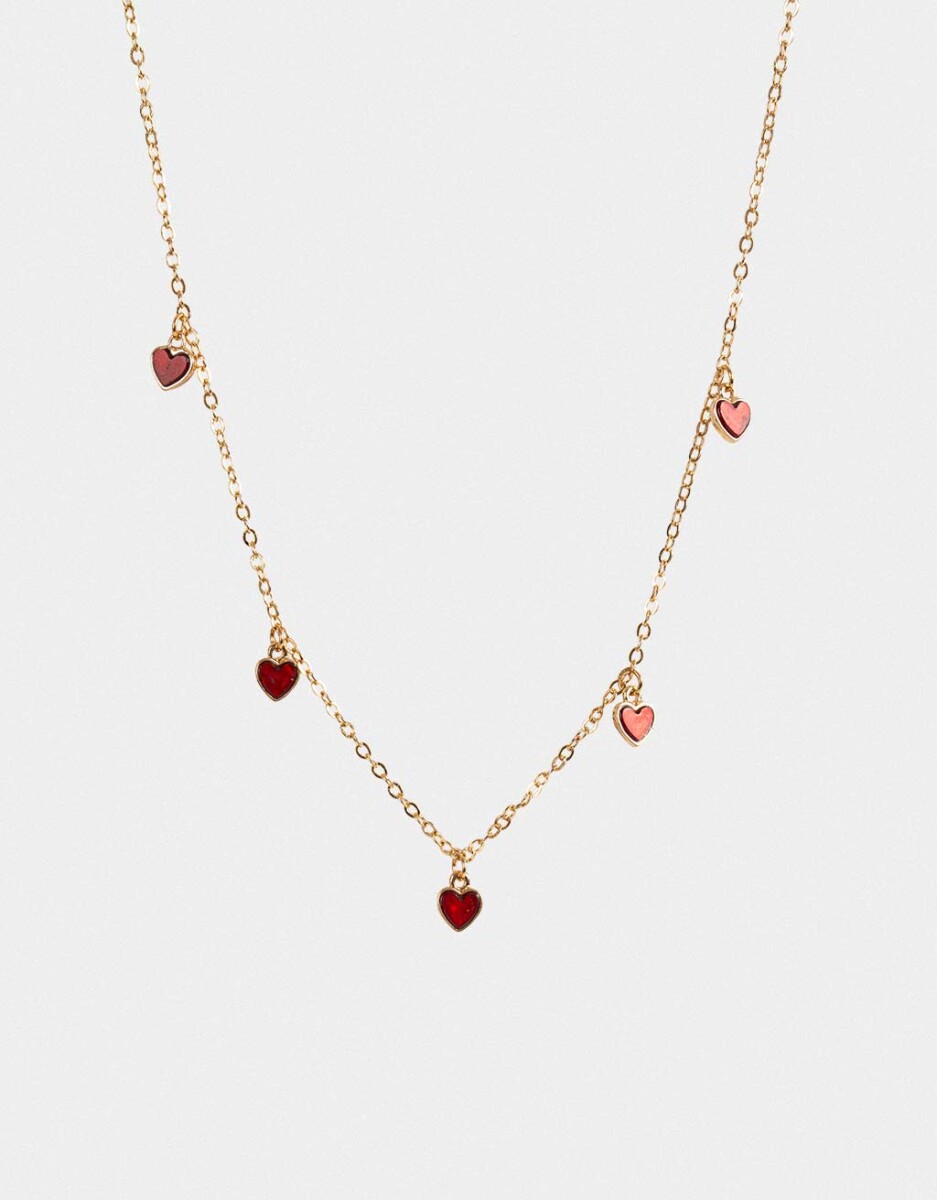 Collar Corto Multi Dije Corazón 