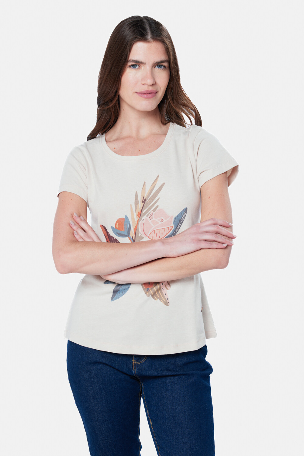 REMERA ESTAMPADA Beige