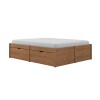 Cama Madera Maciza Con Cajones - 2 plazas - Linea Beauty Amendoa