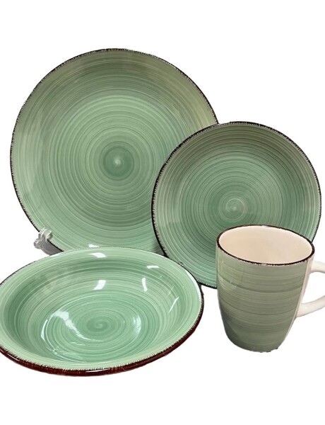 JUEGO VAJILLA 16PCS 27/19/21/385ML VERDE JUEGO VAJILLA 16PCS 27/19/21/385ML VERDE